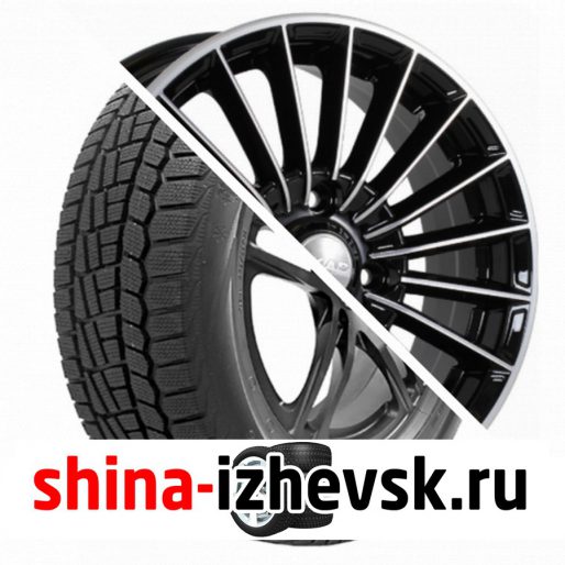 Колесо в сборе Viatti Brina зима (V-521) 185/60 R14 T 82 + СКАД Веритас 5.5xR14 4×98 ET35 DIA58.6 Черный глянцевый с полированной лицевой поверхностью в Ижевске
